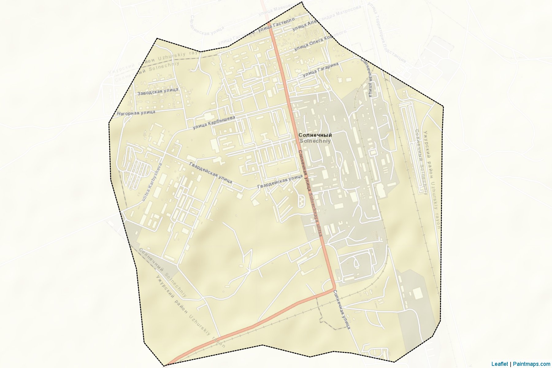 Muestras de recorte de mapas Solnechnyj (Krasnoyarsk)-2