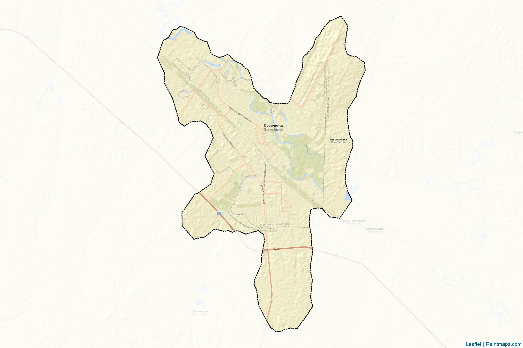 Muestras de recorte de mapas Sorochinsk (Orenburg)-2