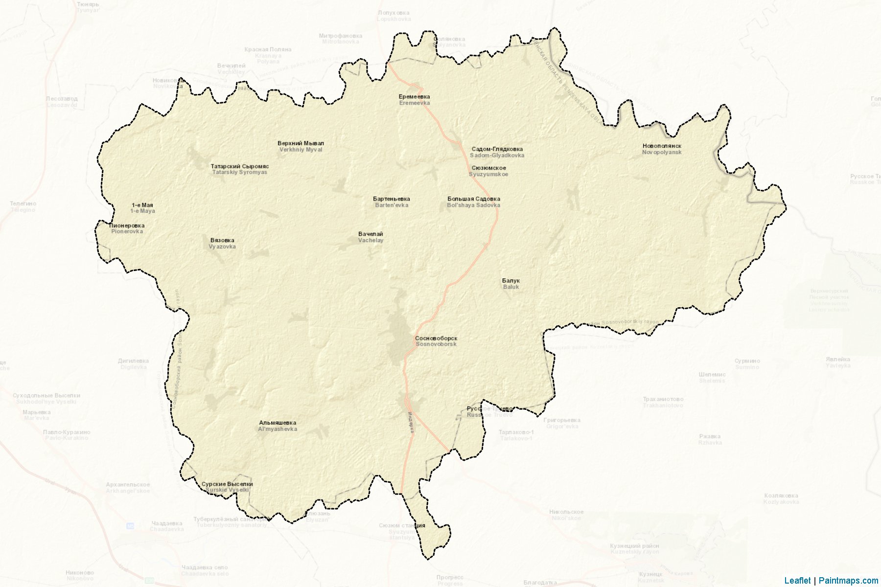 Muestras de recorte de mapas Sosnovoborskiy (Penza)-2