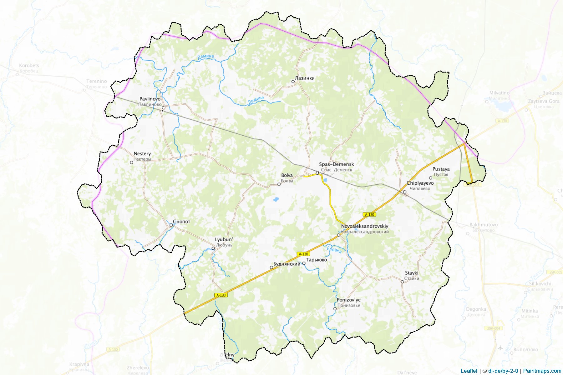 Muestras de recorte de mapas Spas-Demenskiy (Kaluga)-1