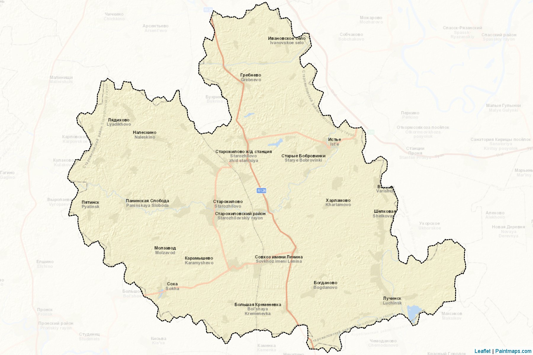 Muestras de recorte de mapas Starozhilovskiy (Ryazan)-2