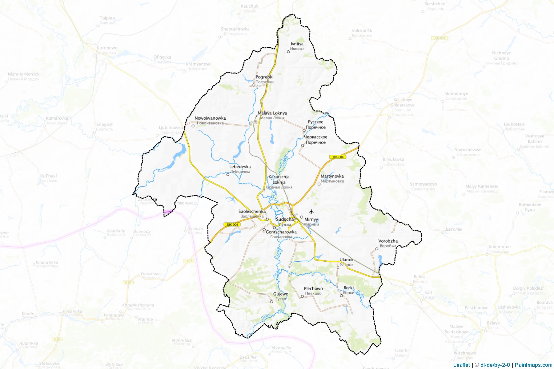 Muestras de recorte de mapas Sudzhanskiy (Kursk)-1