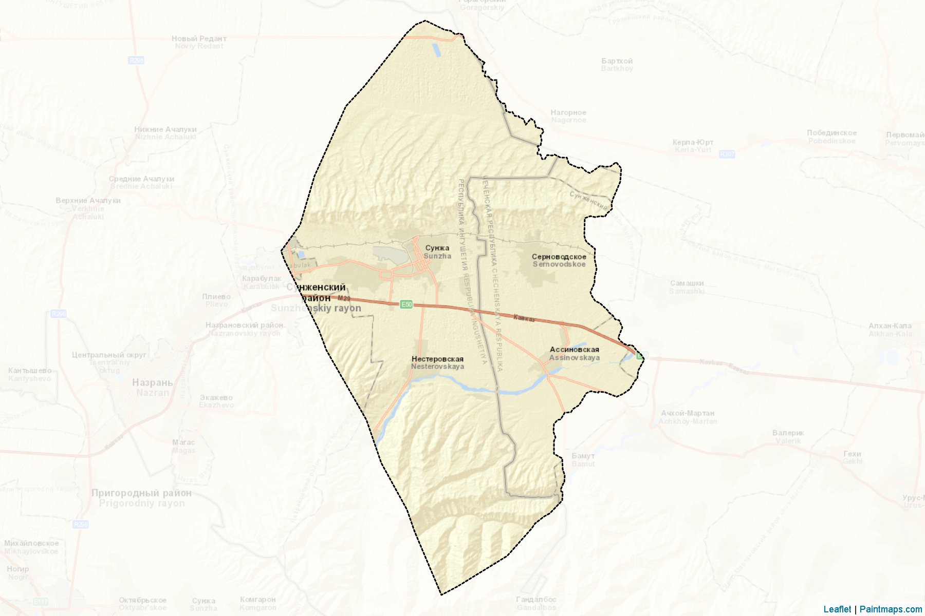 Sunzhenskiy (Ingushetia) Map Cropping Samples-2