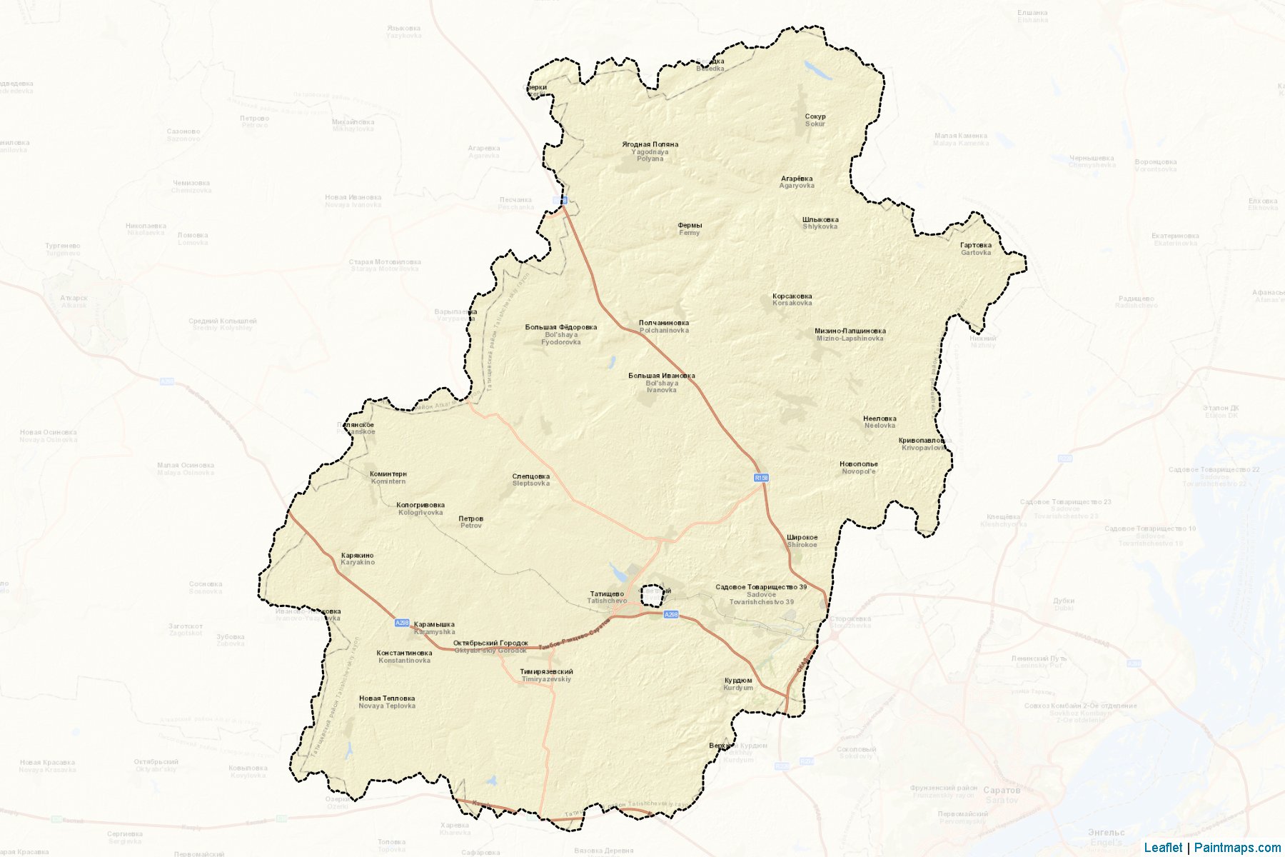 Muestras de recorte de mapas Tatishhevskiy (Saratov)-2