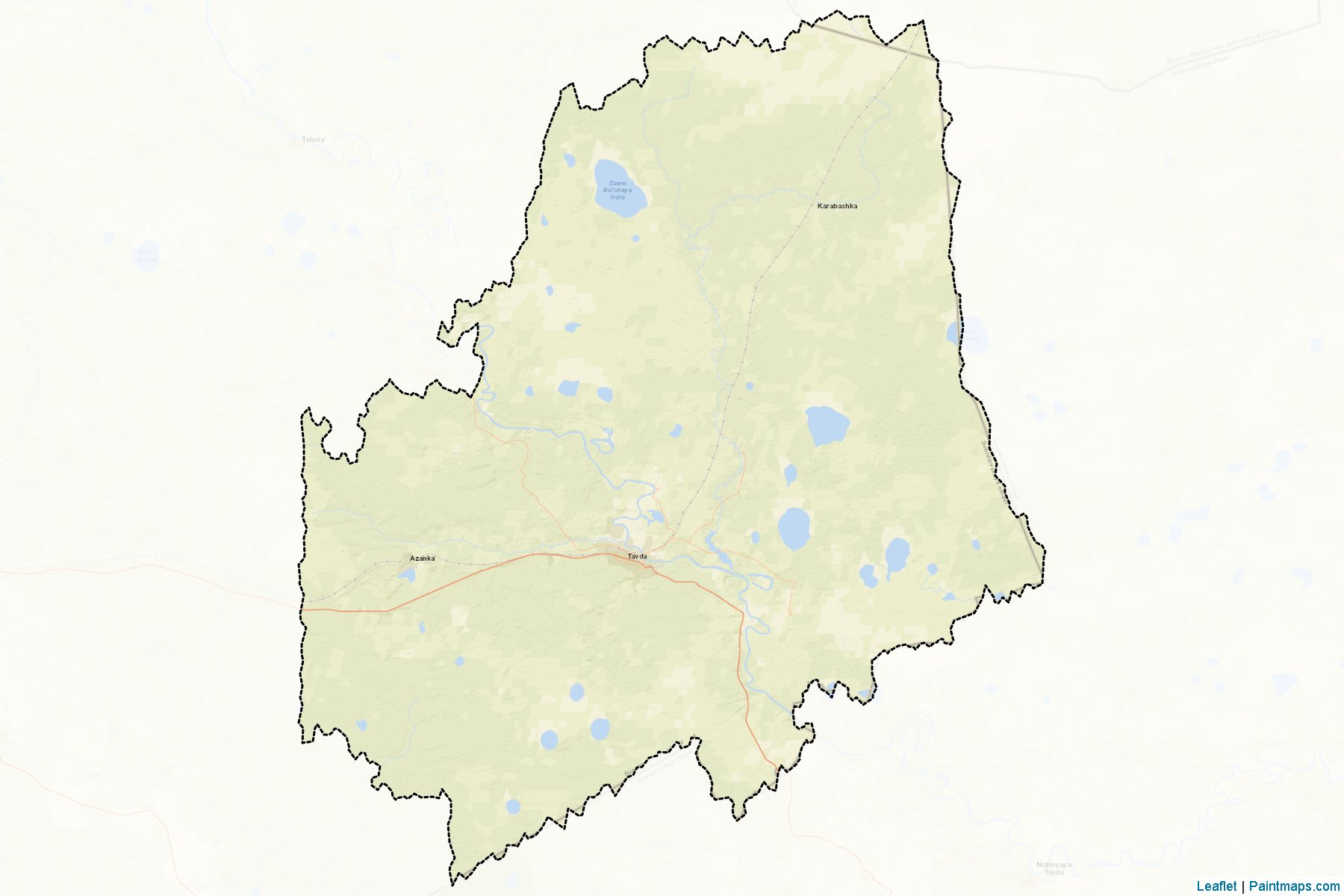 Muestras de recorte de mapas Tavdinskiy (Sverdlovsk)-2