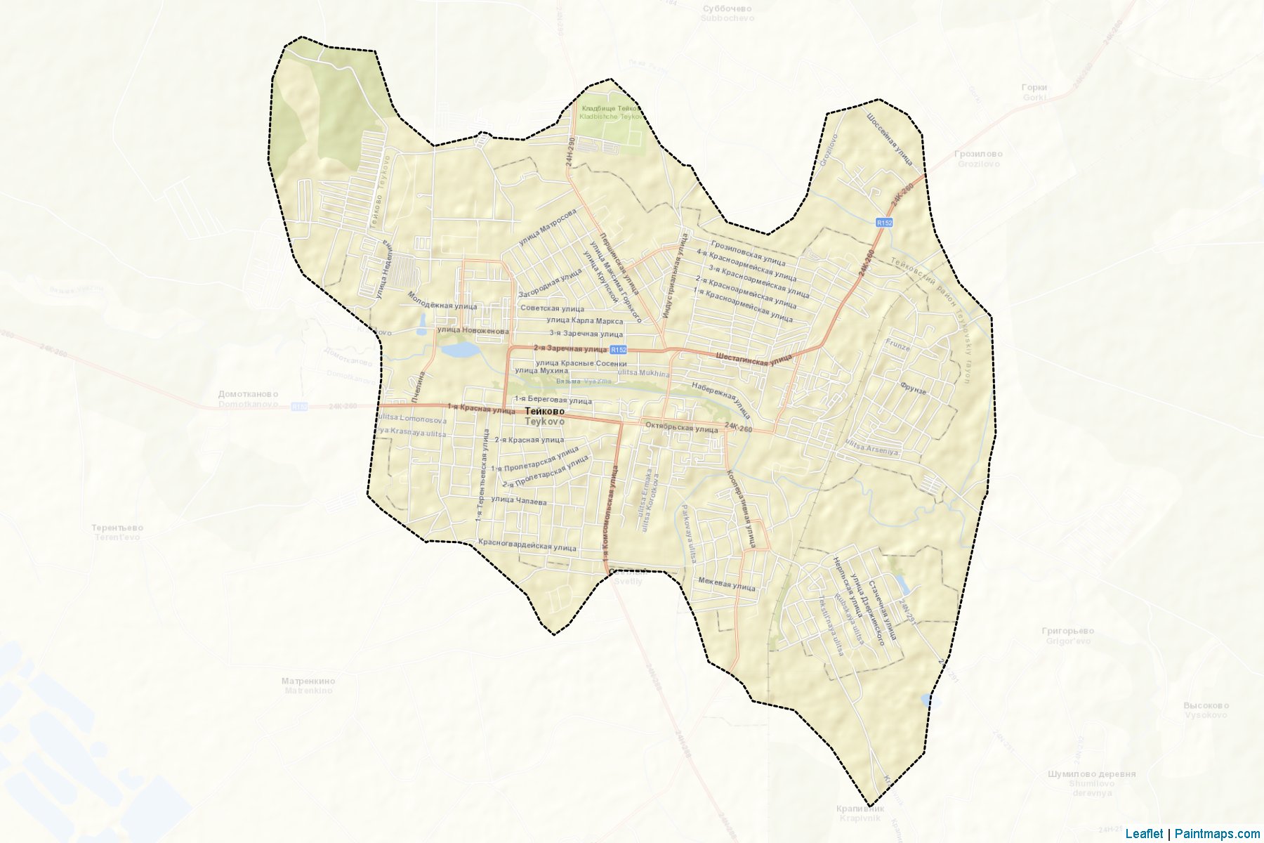 Muestras de recorte de mapas Tejkovo (Ivanovo)-2