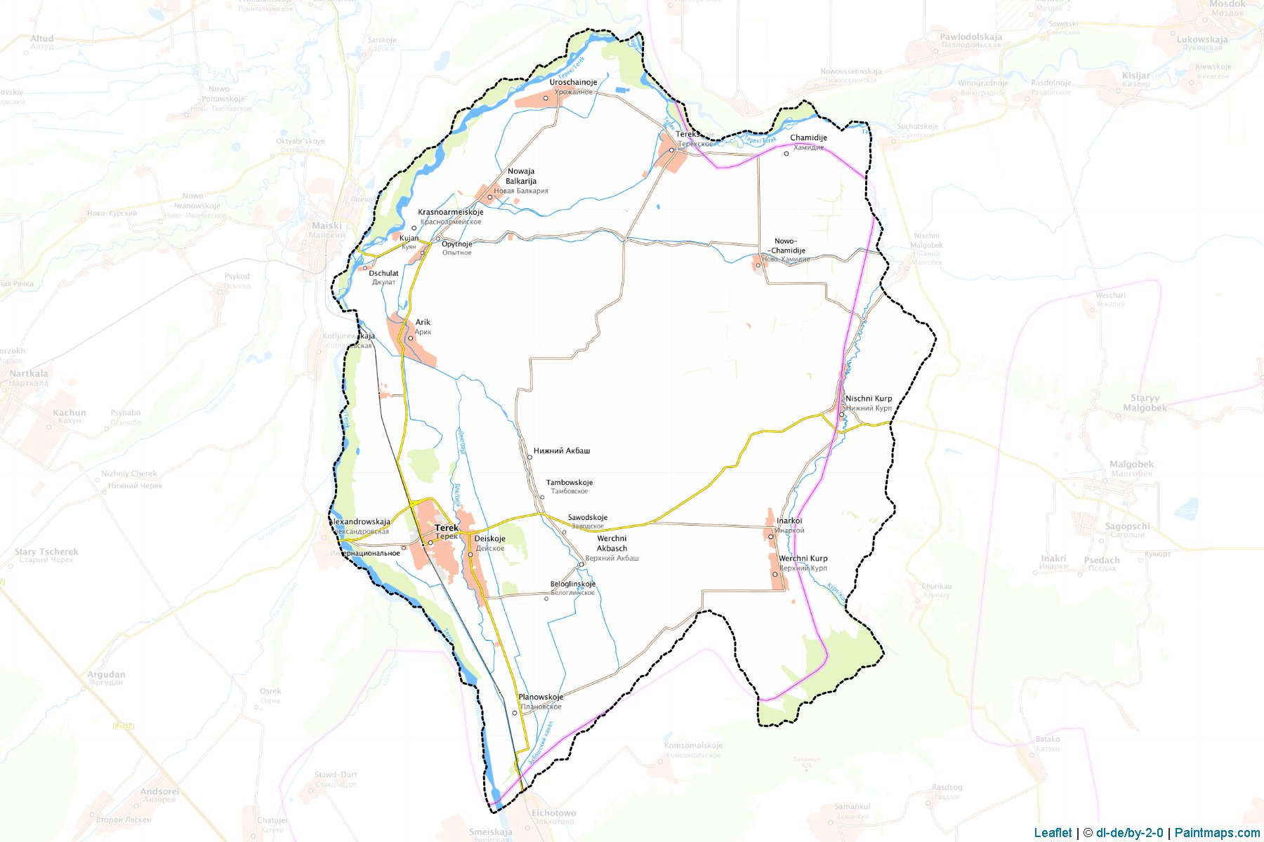 Muestras de recorte de mapas Terskiy (Kabardino-Balkar)-1