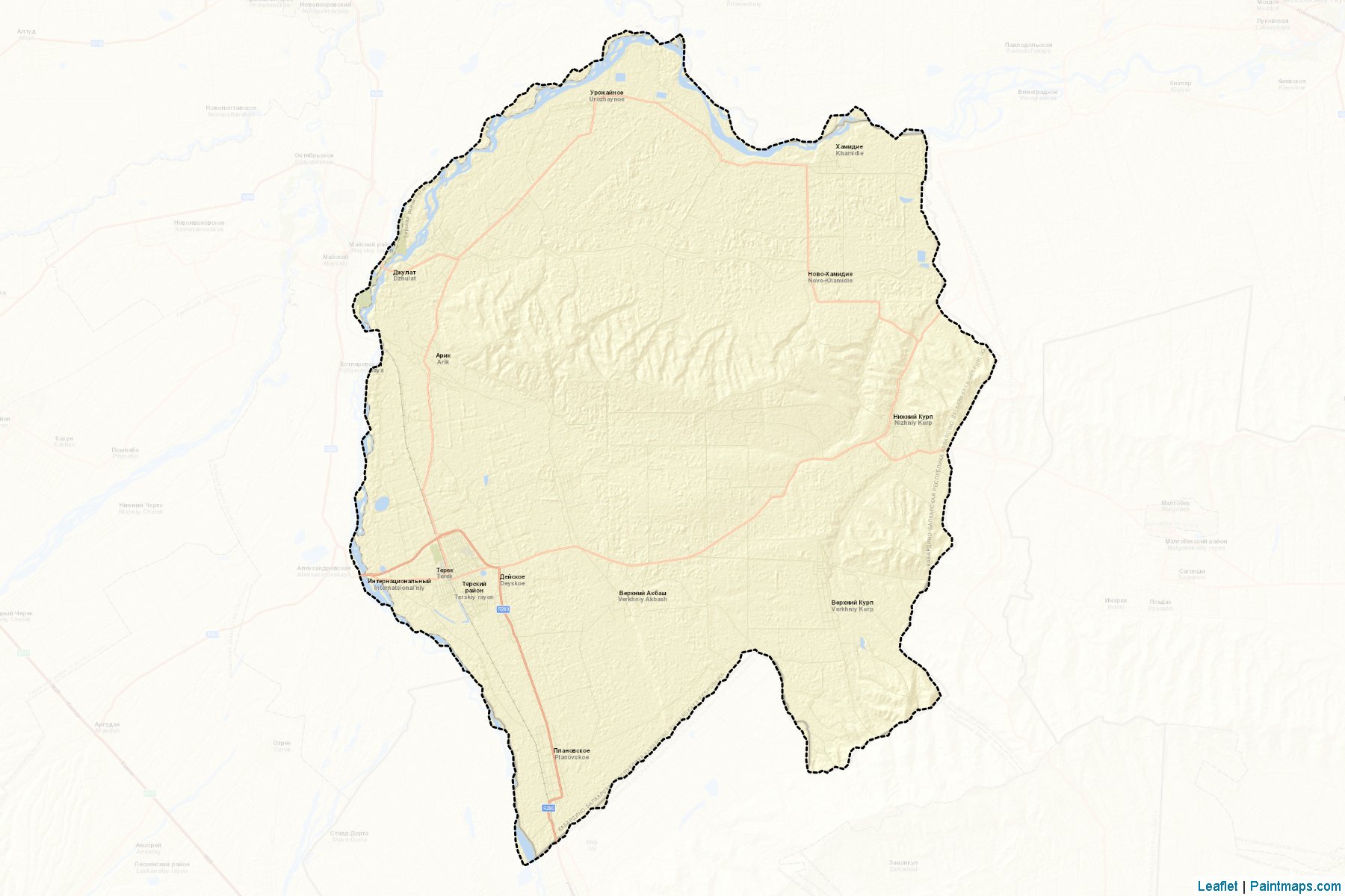 Muestras de recorte de mapas Terskiy (Kabardino-Balkar)-2