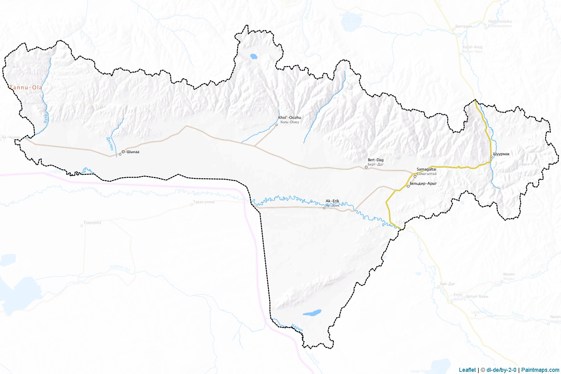 Muestras de recorte de mapas Tes-Khemskiy (Tuva)-1