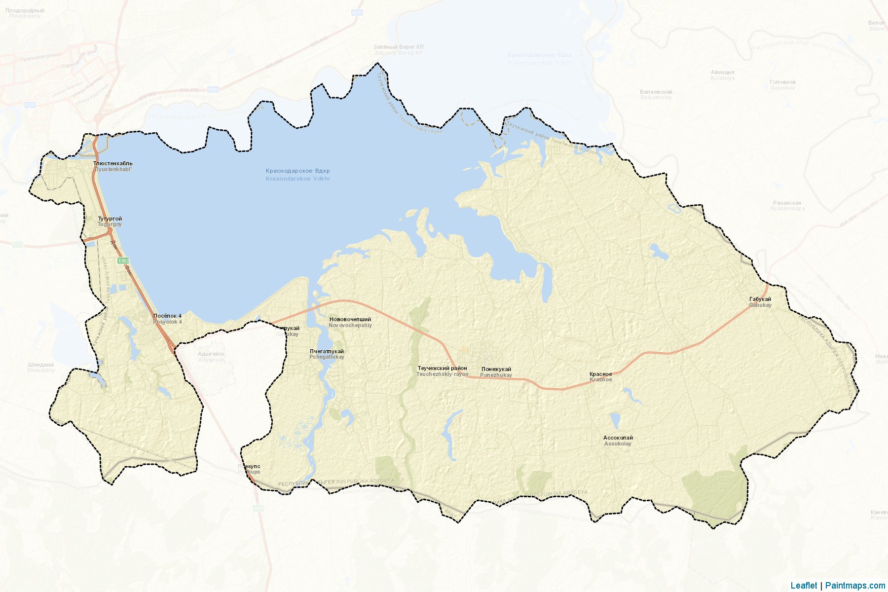 Teuchezhskiy (Adygea) Map Cropping Samples-2