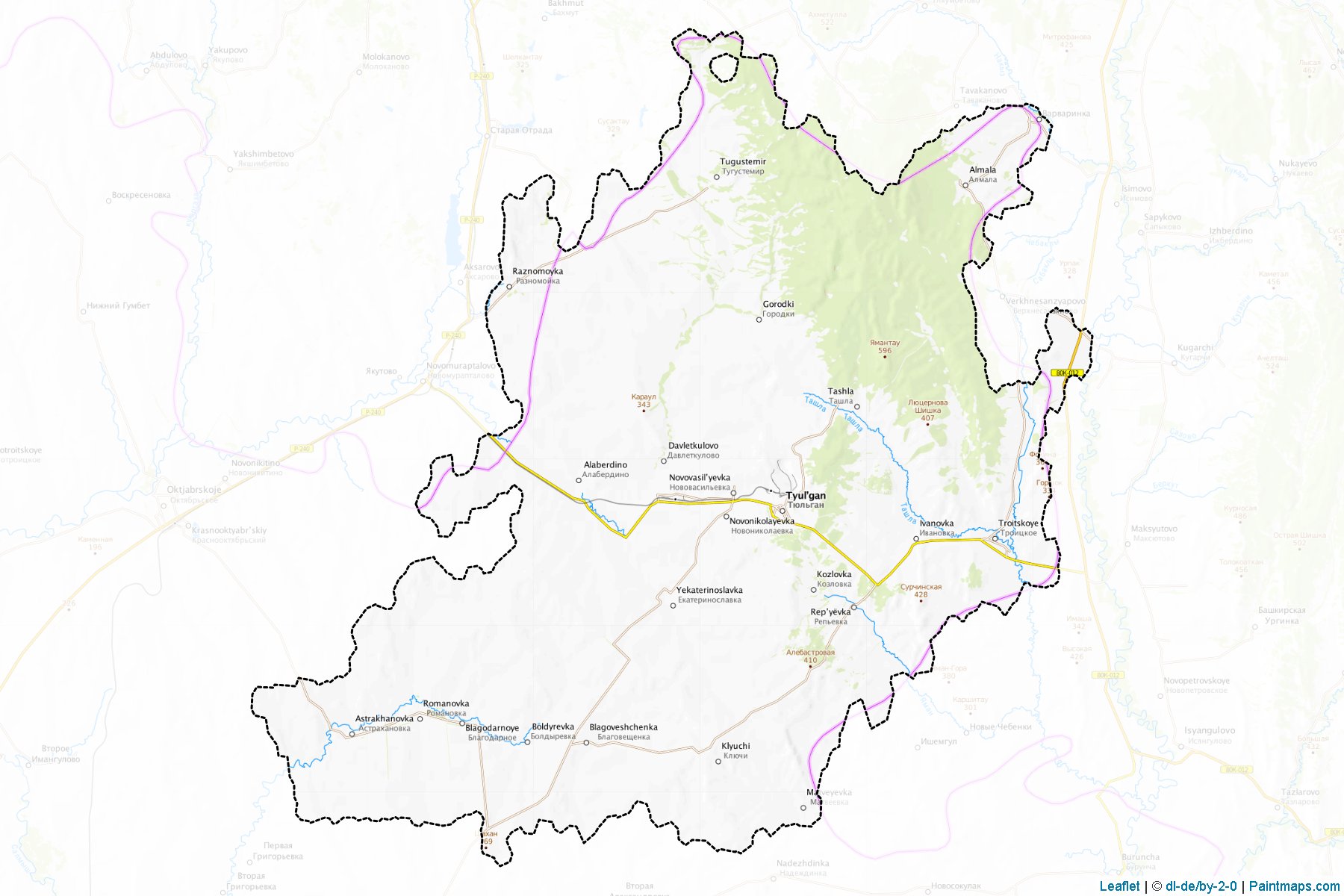 Tjul'ganskiy (Orenburg) Map Cropping Samples-1