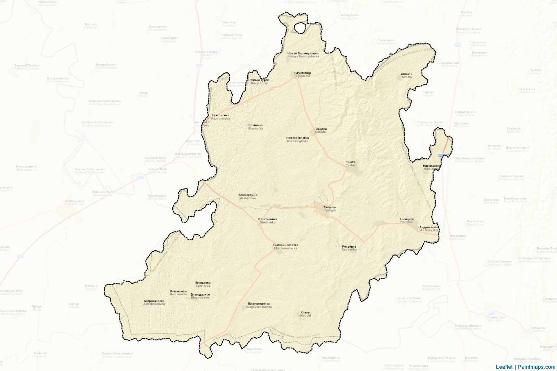 Tjul'ganskiy (Orenburg) Map Cropping Samples-2