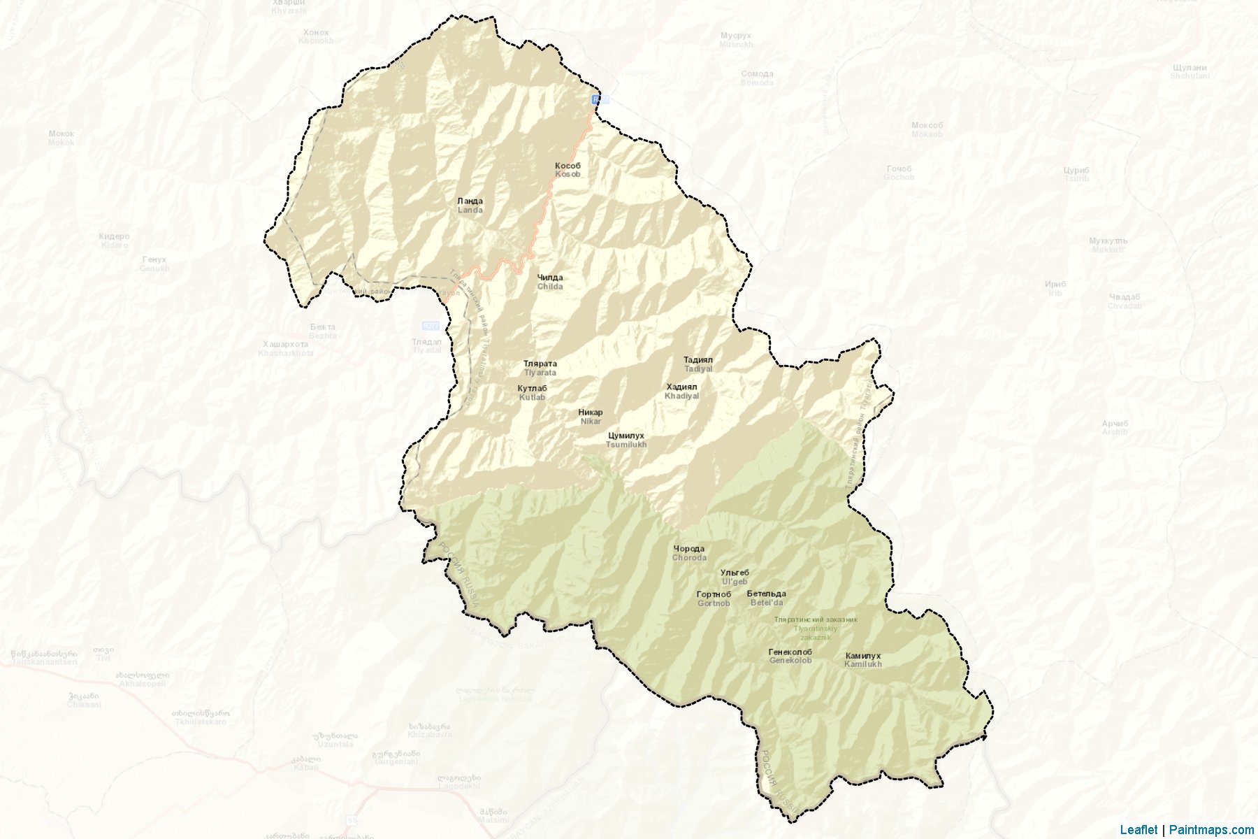 Tljaratinskiy (Dagestan) Map Cropping Samples-2