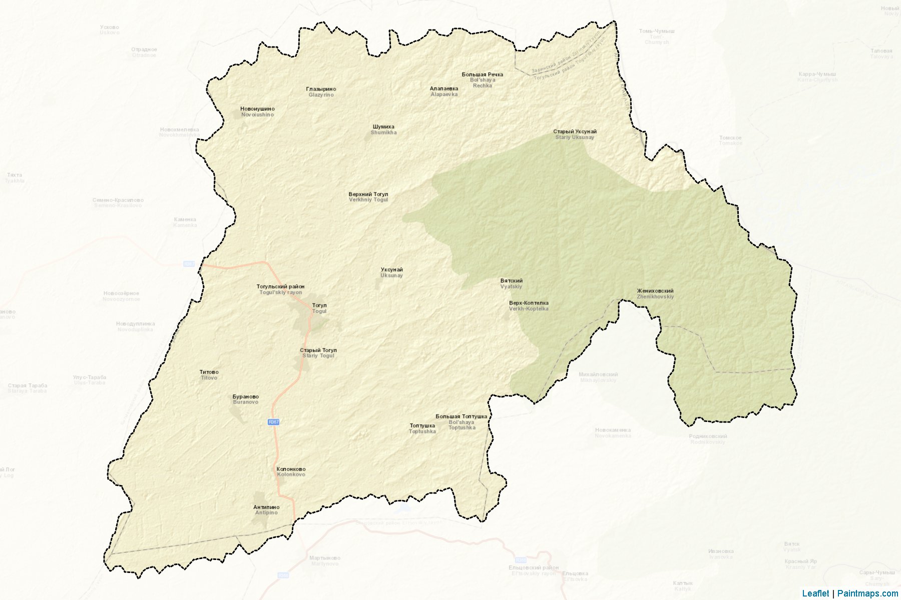 Togul'skiy (Altay Cumhuriyeti) Haritası Örnekleri-2