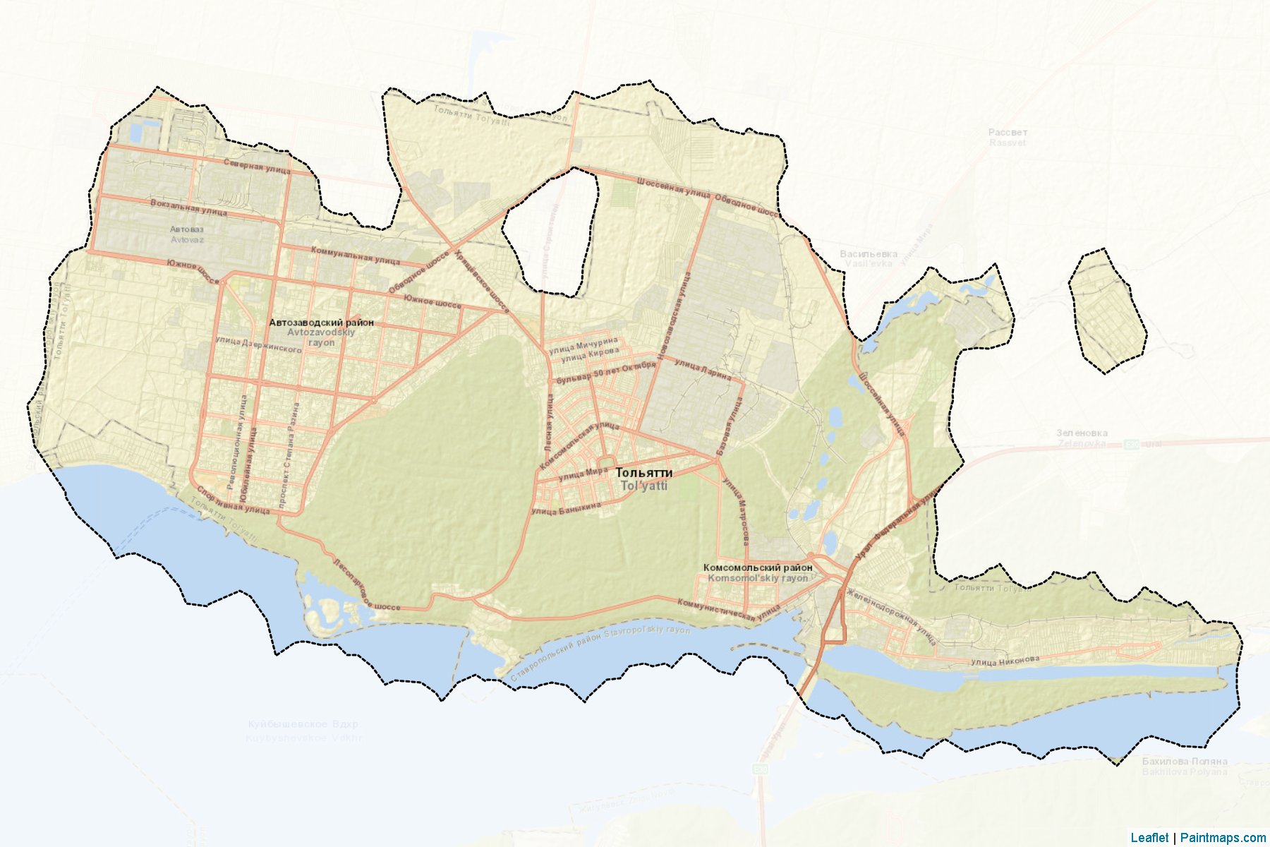 Muestras de recorte de mapas Tol'jatti (Samara)-2