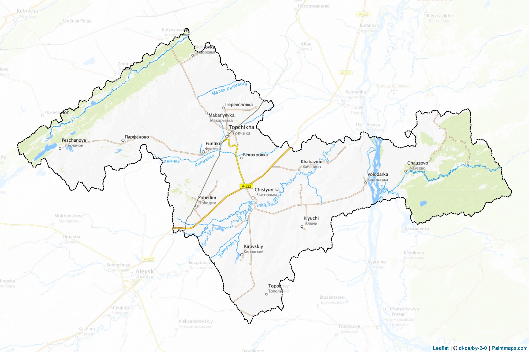 Muestras de recorte de mapas Topchikhinskiy (Altai)-1