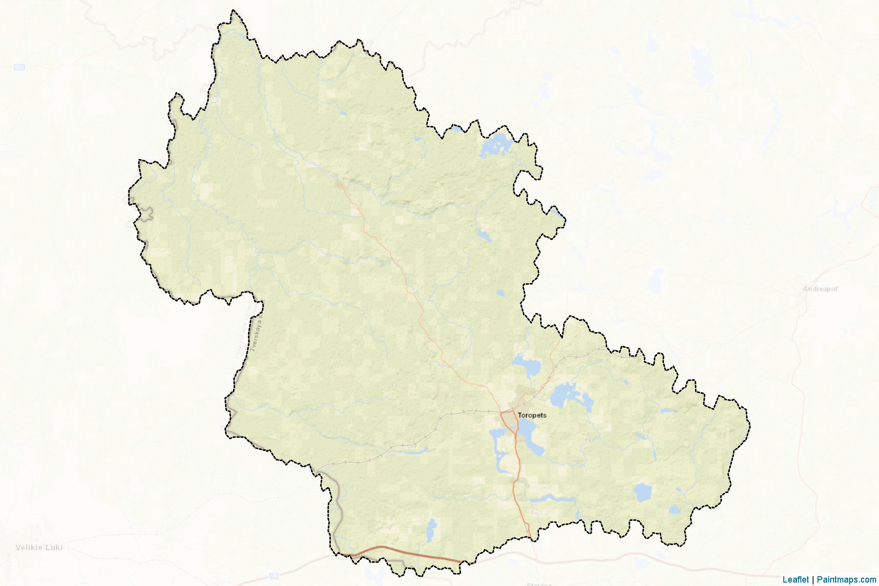 Muestras de recorte de mapas Toropeckij (Tver)-2