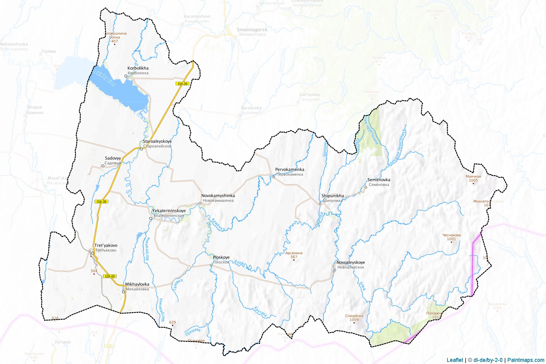 Muestras de recorte de mapas Tret'jakovskiy (Altai)-1