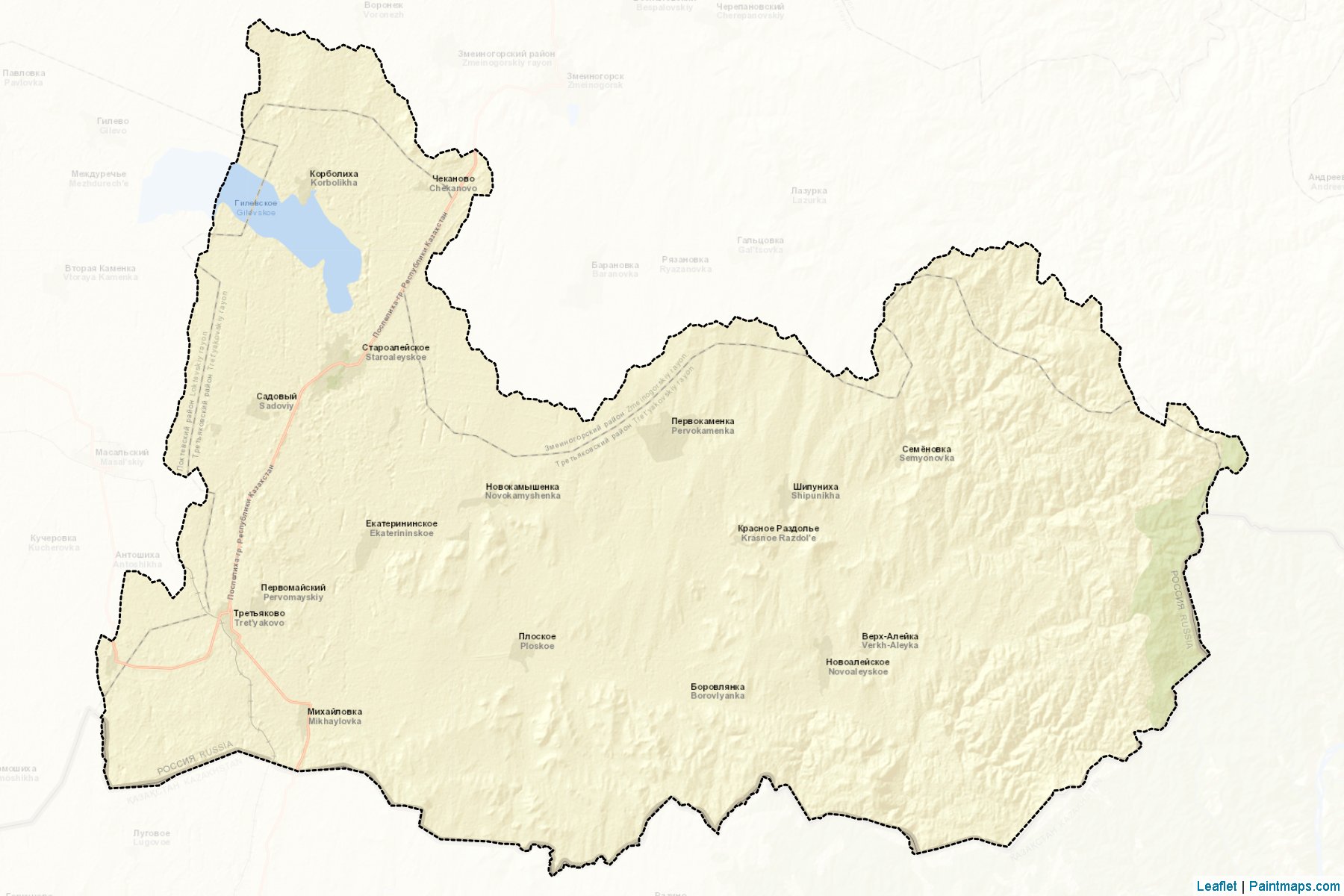 Muestras de recorte de mapas Tret'jakovskiy (Altai)-2