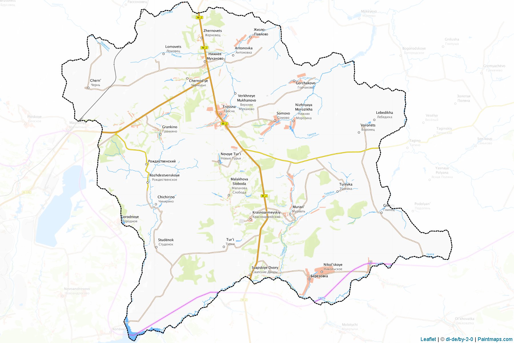 Muestras de recorte de mapas Trosnjanskiy (Oryol)-1