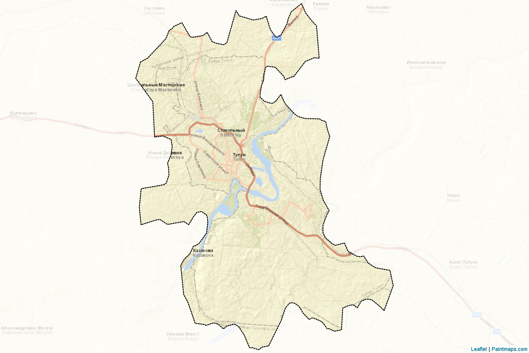 Tulun (Irkutsk) Map Cropping Samples-2