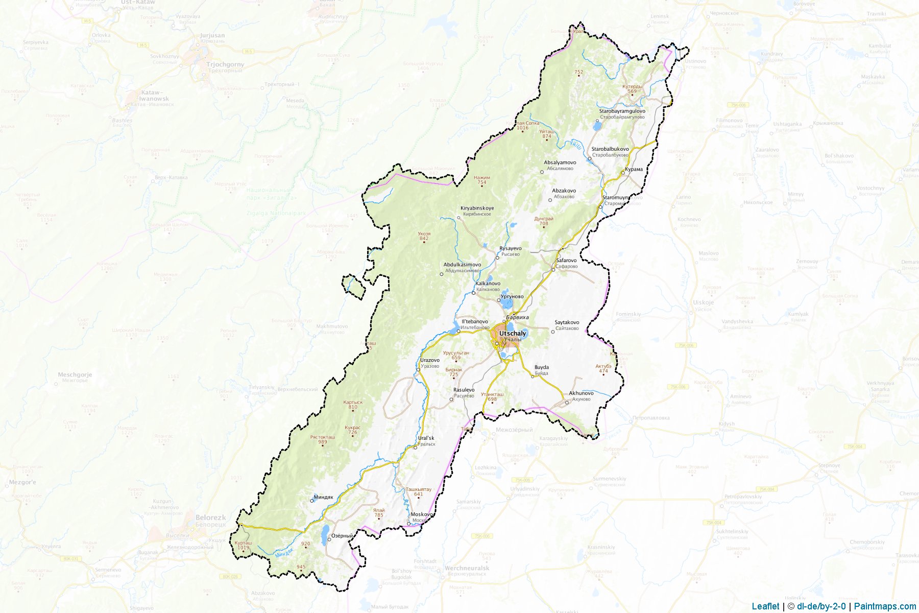 Uchalinskiy (Bashkortostan) Map Cropping Samples-1