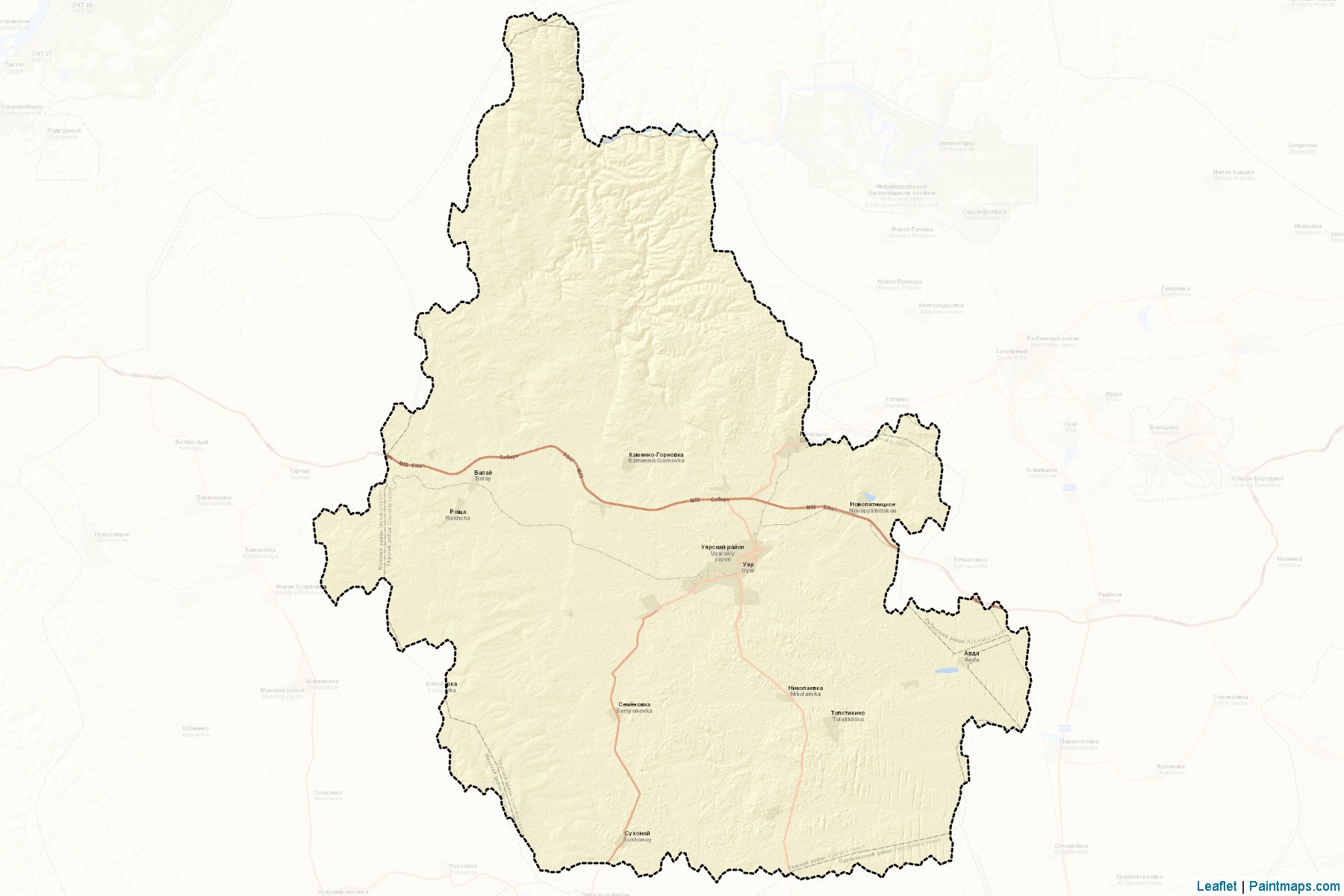 Ujarskiy (Krasnoyarsk) Map Cropping Samples-2