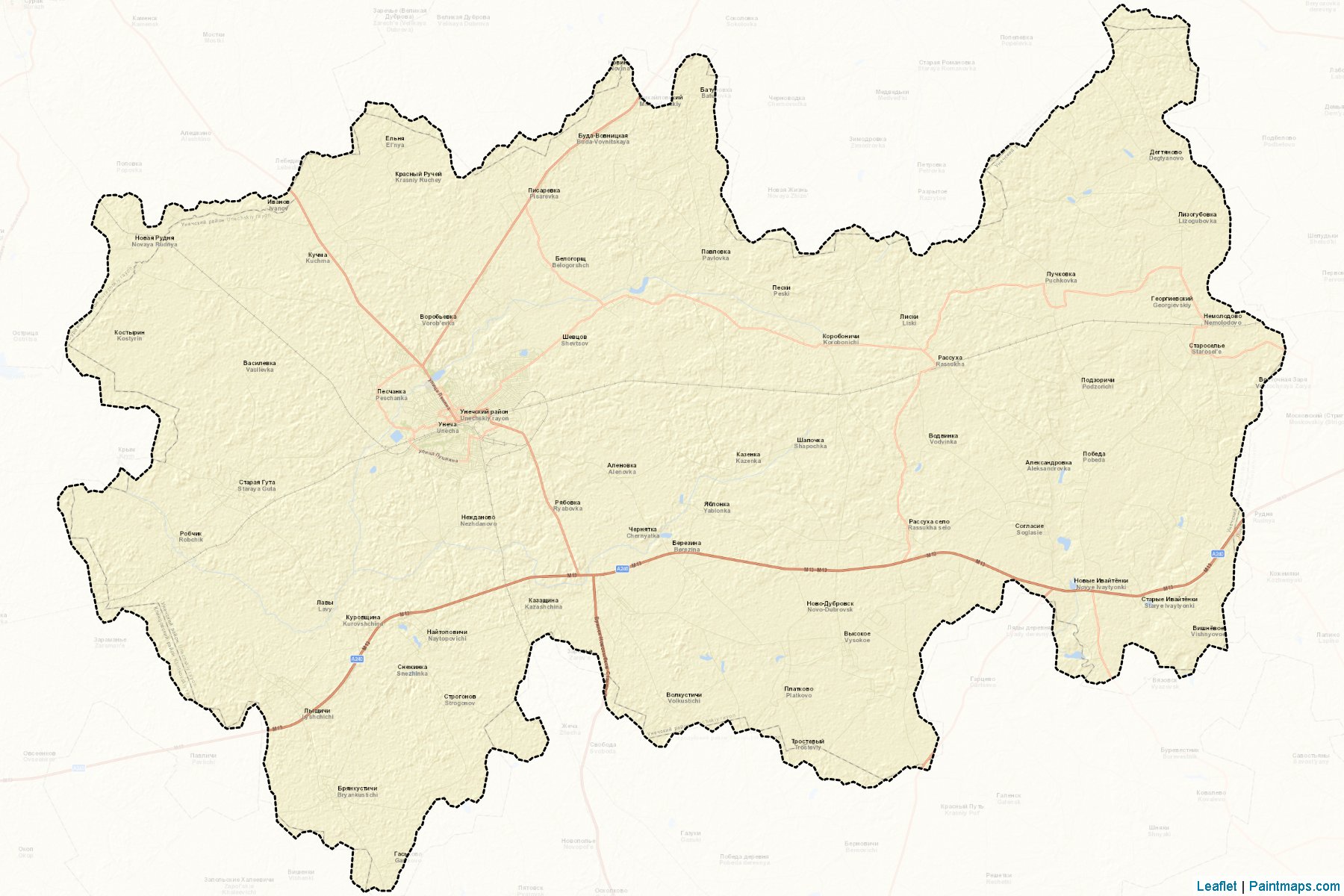 Muestras de recorte de mapas Unechskiy (Bryansk)-2