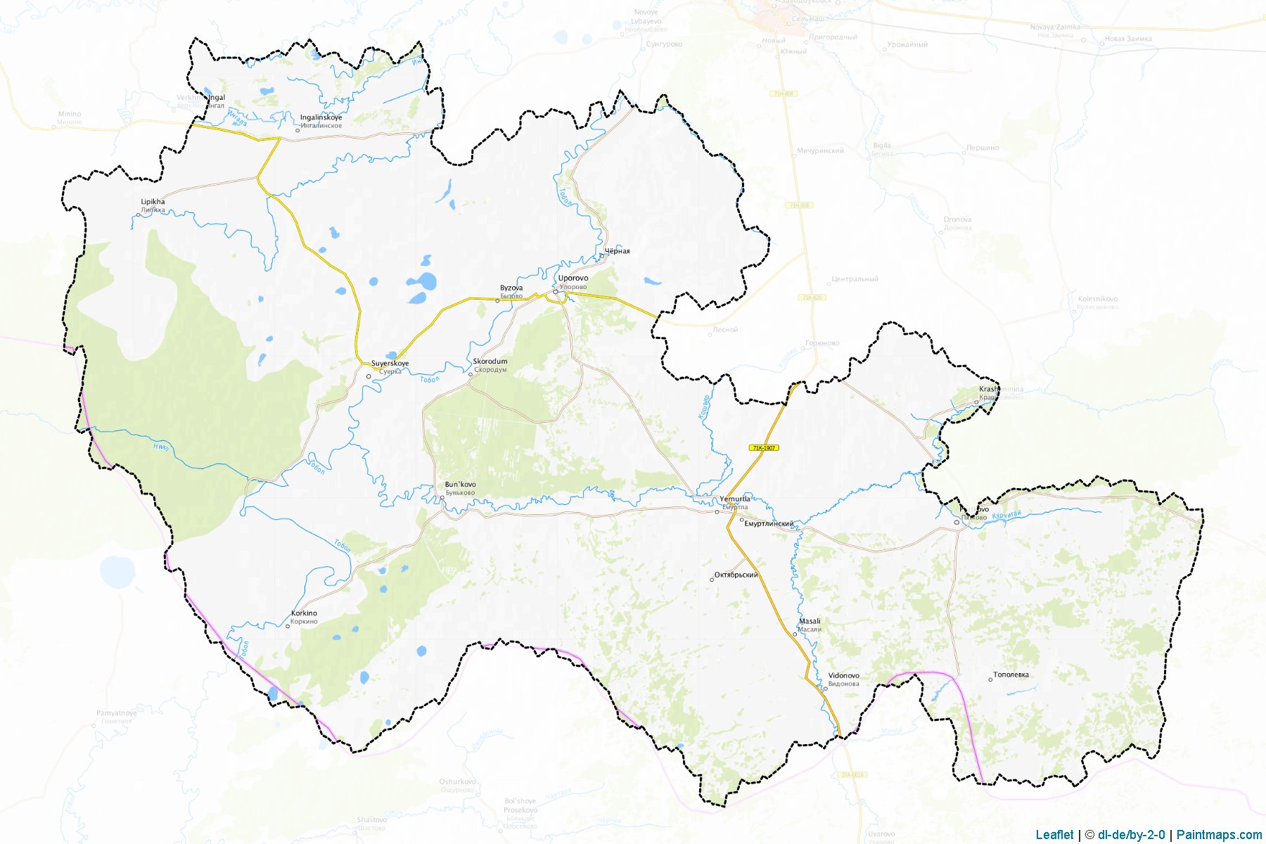 Muestras de recorte de mapas Uporovskiy (Tyumen)-1