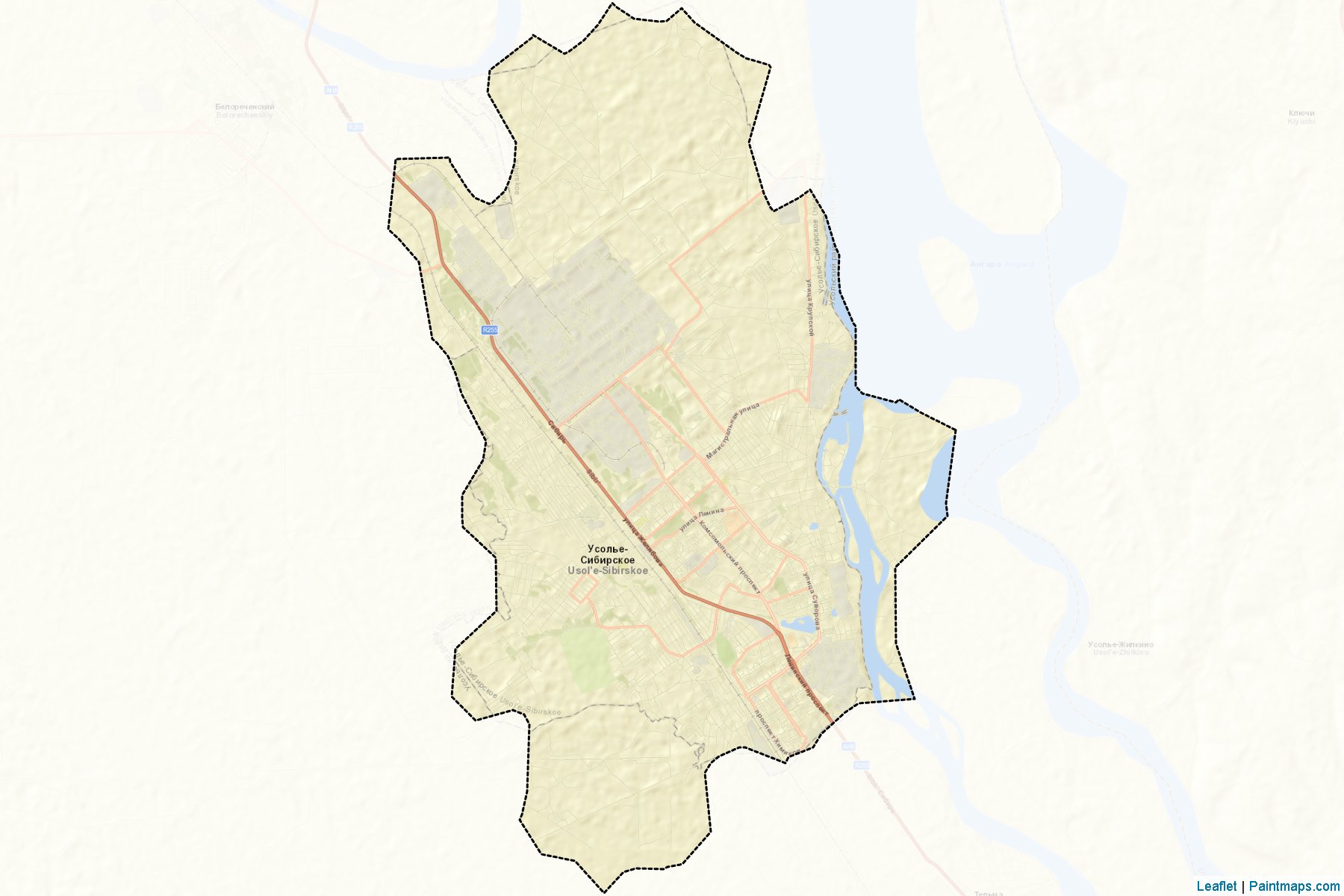 Usol'e Sibirskoe (Irkutsk) Map Cropping Samples-2