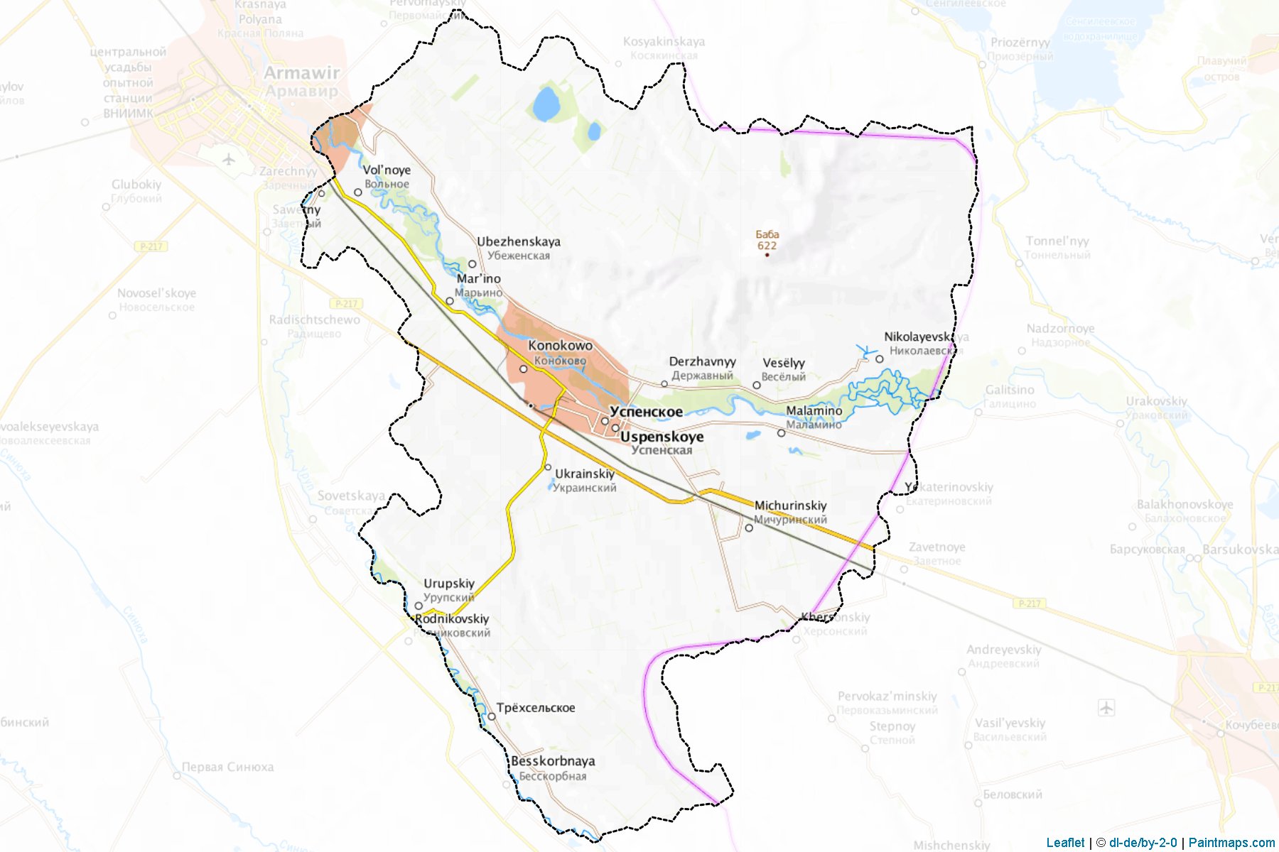 Muestras de recorte de mapas Uspenskiy (Krasnodar)-1