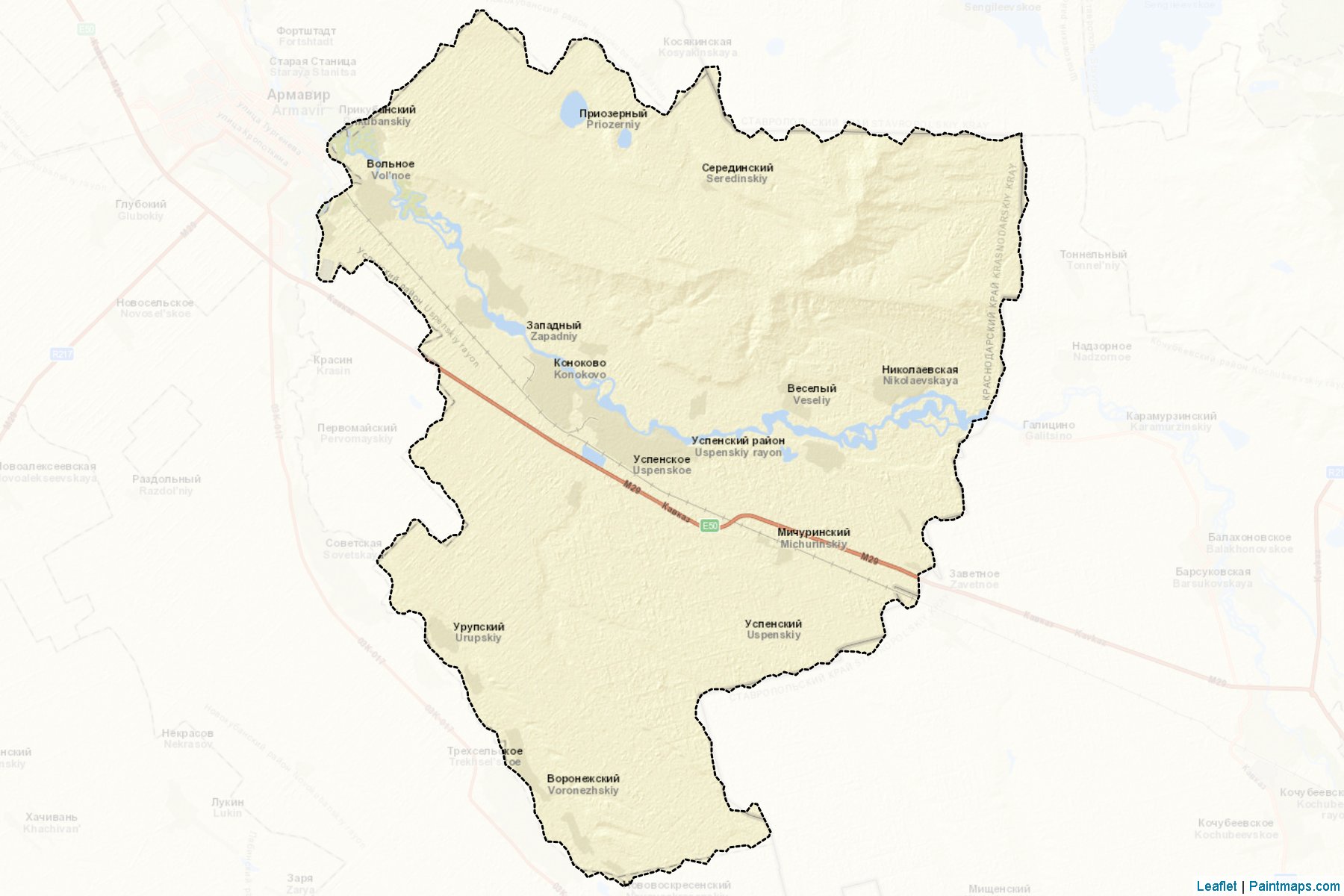 Muestras de recorte de mapas Uspenskiy (Krasnodar)-2