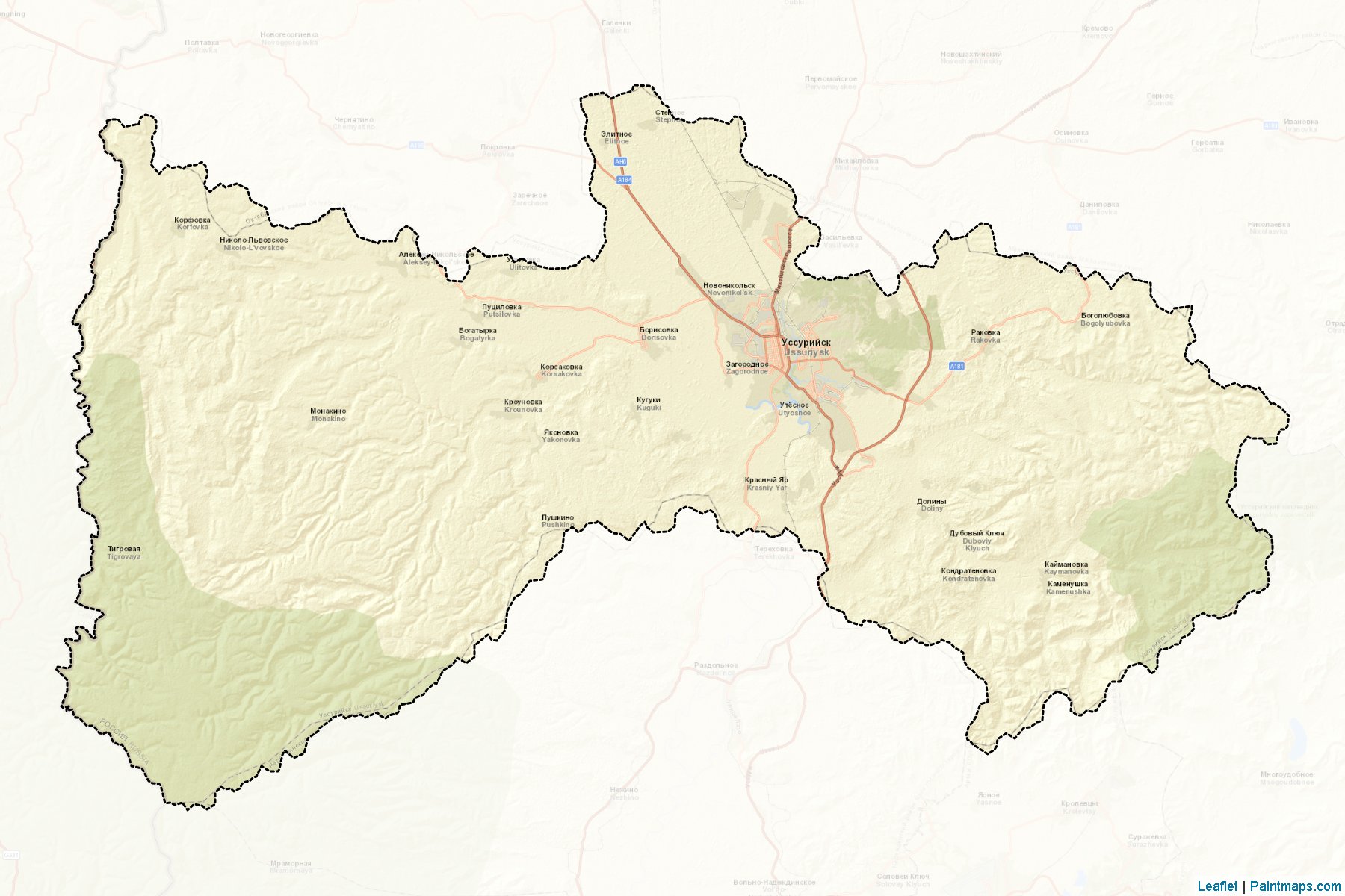 Ussurijskiy okrug (Primorsky) Map Cropping Samples-2