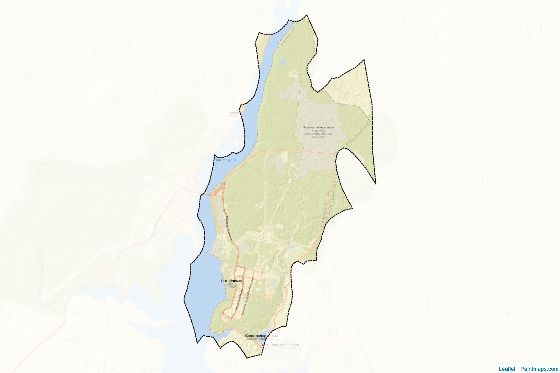 Ust'-Ilimsk (Irkutsk) Map Cropping Samples-2