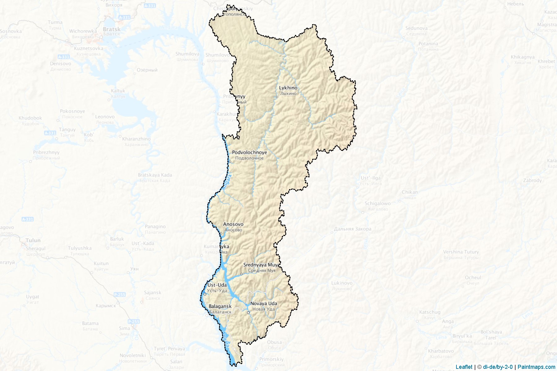 Ust'-Udinskiy (Irkutsk) Map Cropping Samples-1