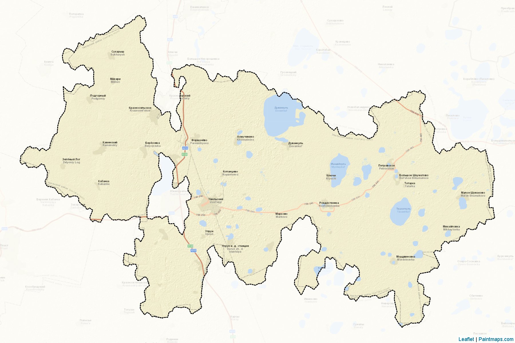 Muestras de recorte de mapas Uvel'skiy (Chelyabinsk)-2