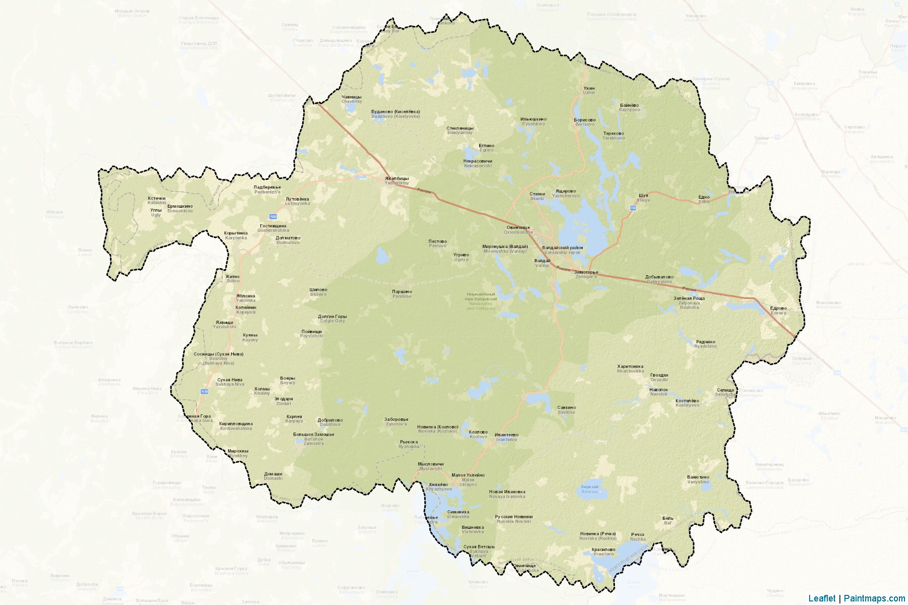 Muestras de recorte de mapas Valdajskiy (Novgorod)-2