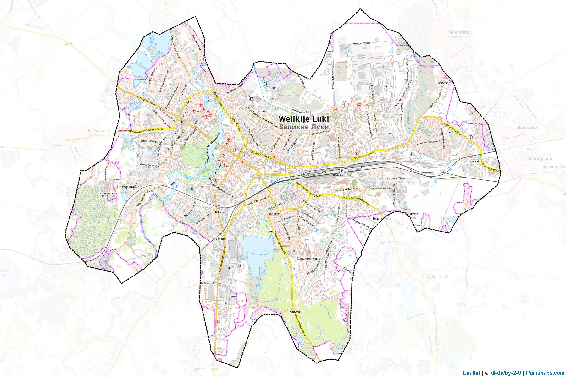 Muestras de recorte de mapas Velikie Luki (Pskov)-1