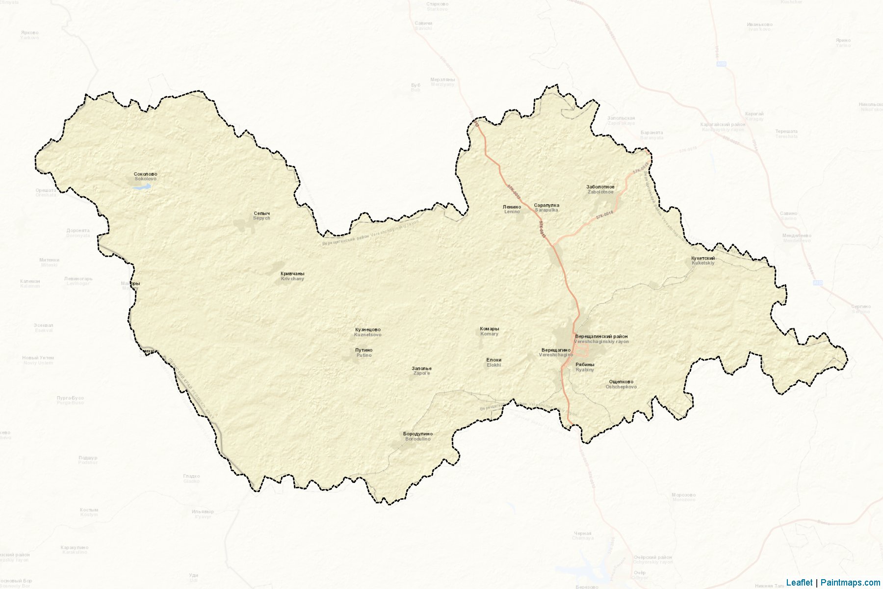 Muestras de recorte de mapas Vereshhaginskiy (Perm)-2