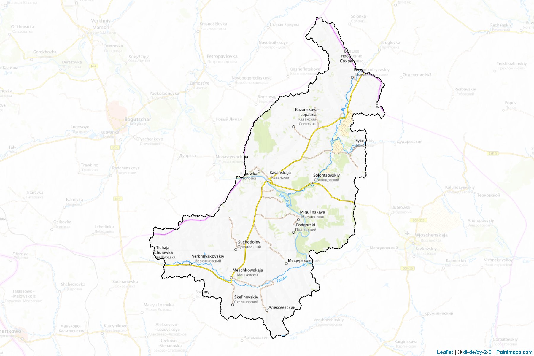 Muestras de recorte de mapas Verkhnedonskoj (Rostov)-1