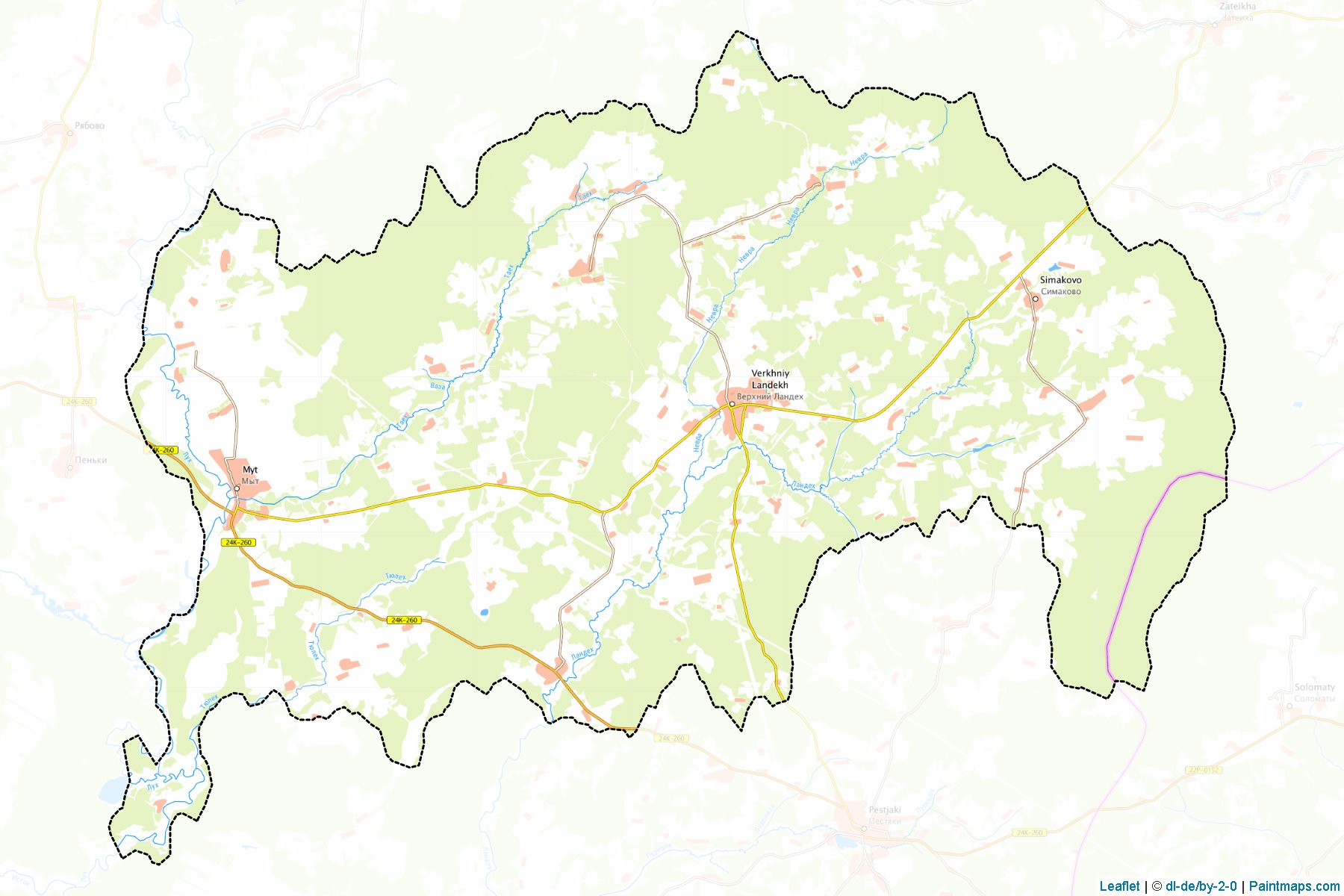 Muestras de recorte de mapas Verkhnelandekhovskiy (Ivanovo)-1