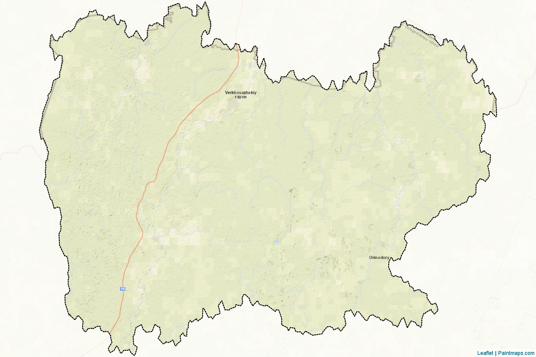 Muestras de recorte de mapas Verkhovazhskiy (Vologda)-2