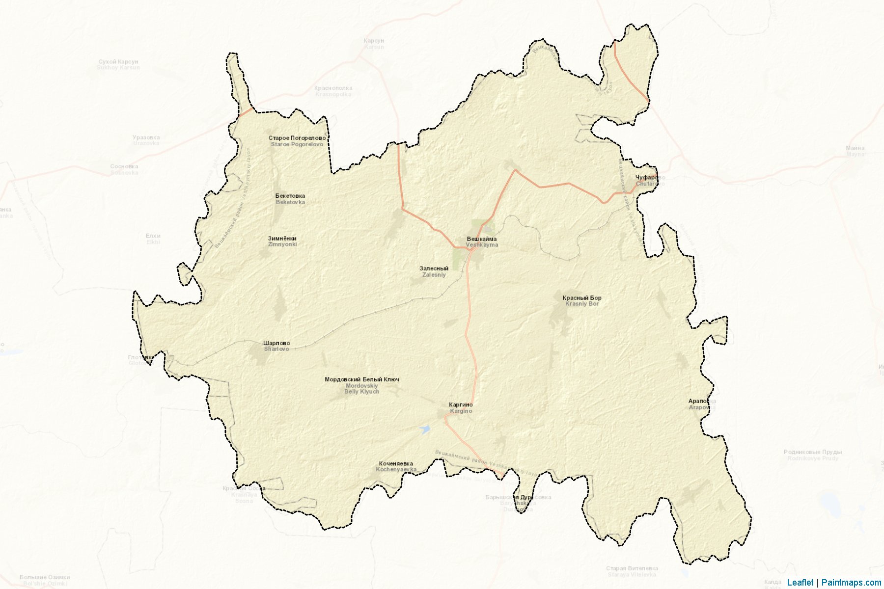 Veshkajmskiy (Ulyanovsk) Map Cropping Samples-2