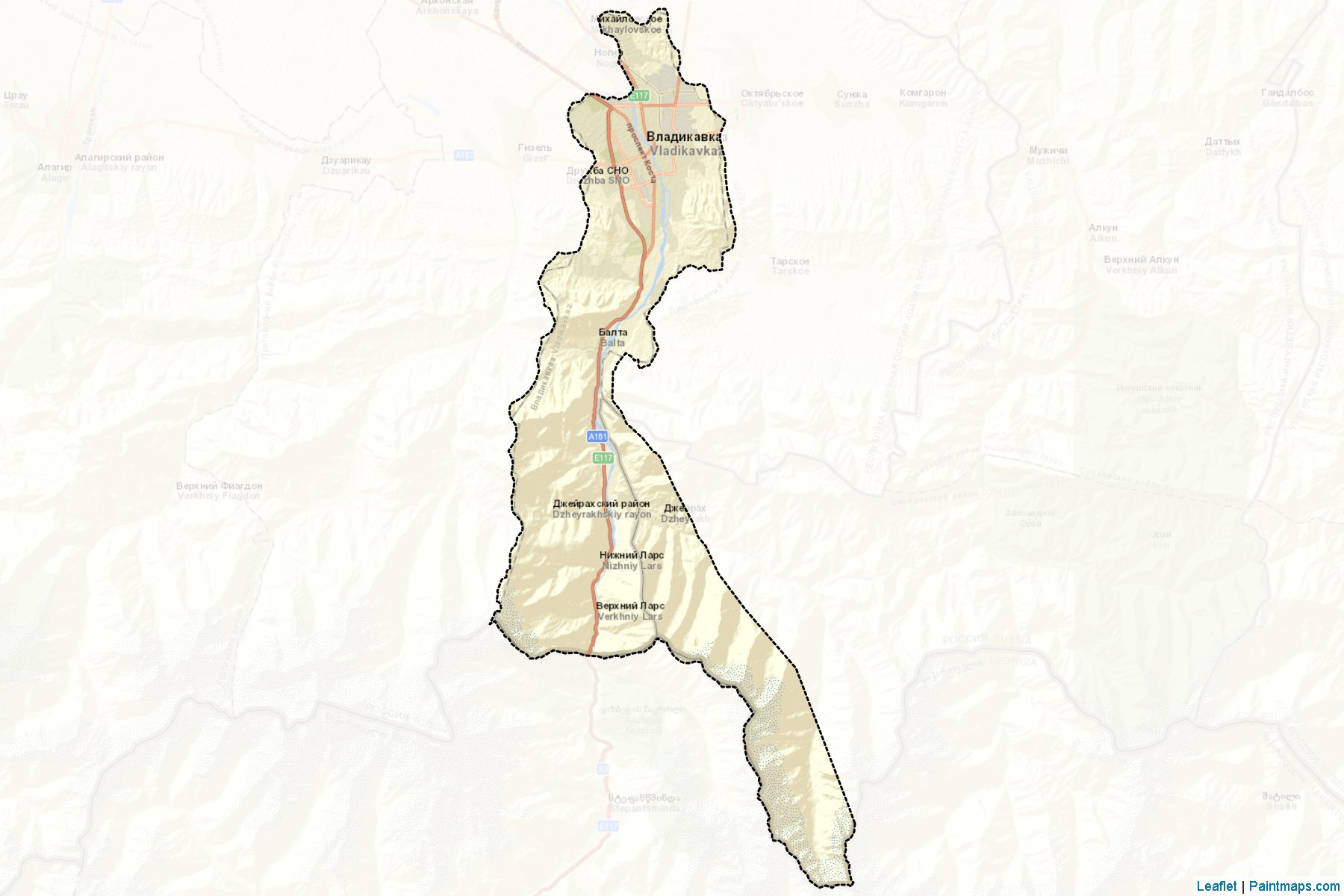 Muestras de recorte de mapas Vladikavkaz (North Ossetia-Alania)-2