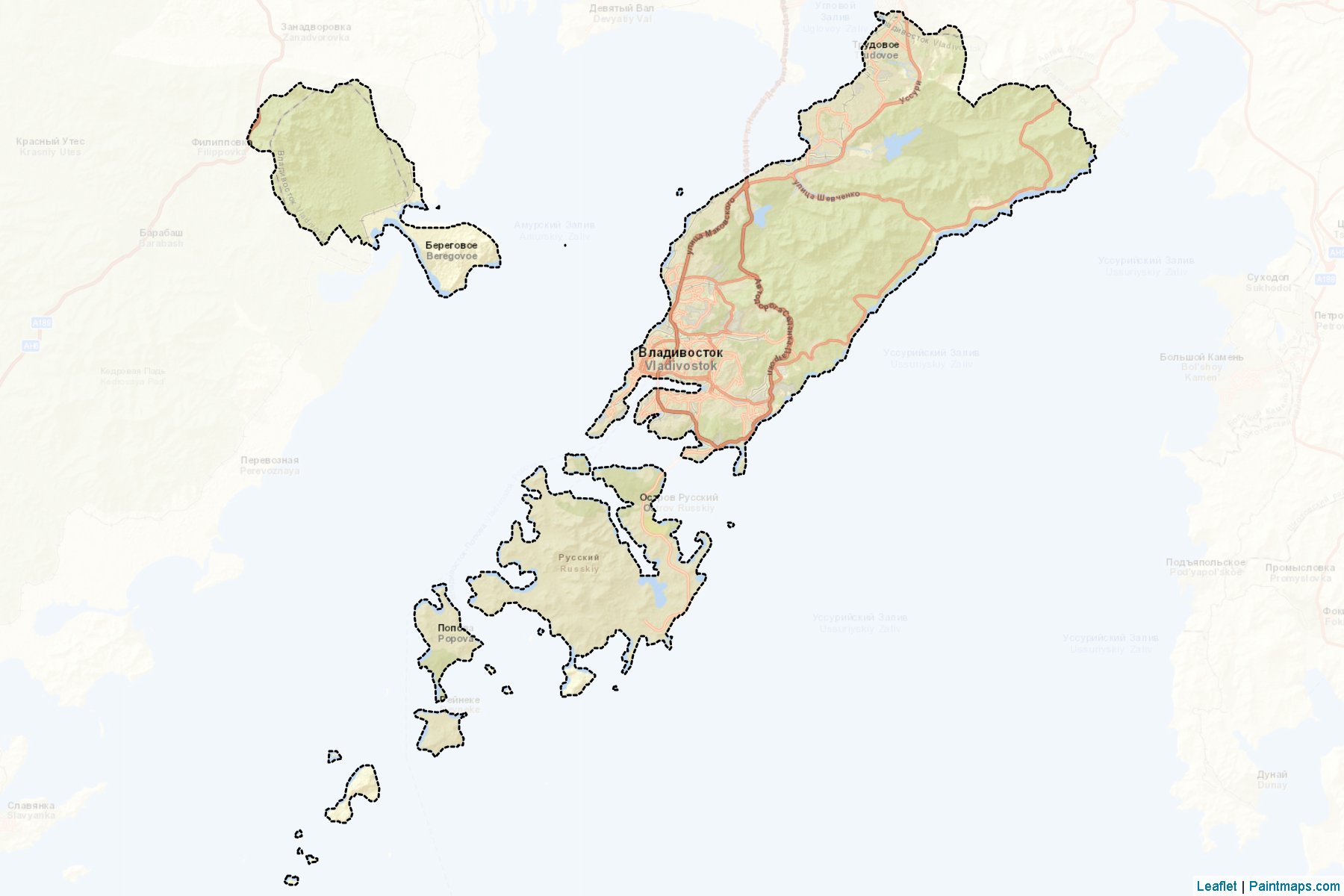 Muestras de recorte de mapas Vladivostokskiy (Primorsky)-2