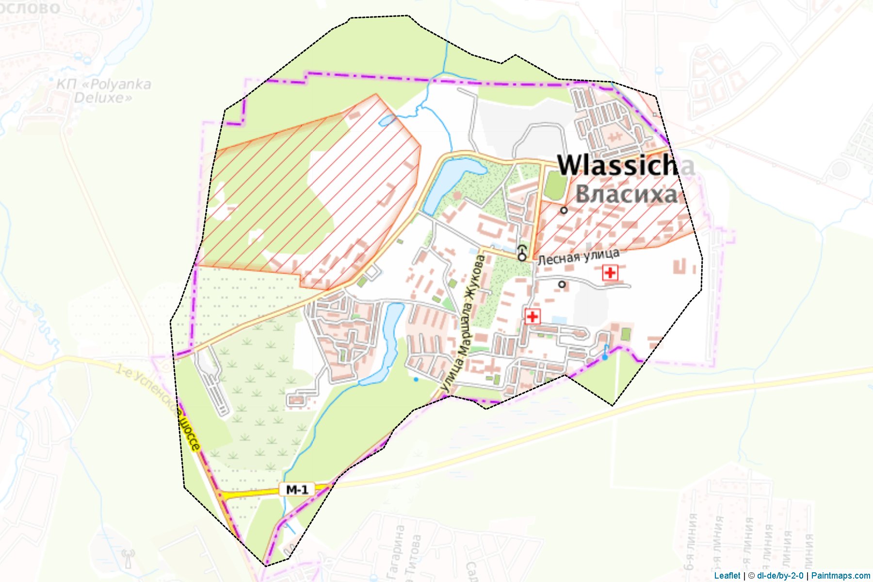 Muestras de recorte de mapas Vlasikha (Moscow Oblast)-1