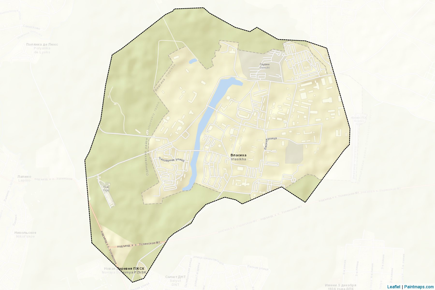 Muestras de recorte de mapas Vlasikha (Moscow Oblast)-2