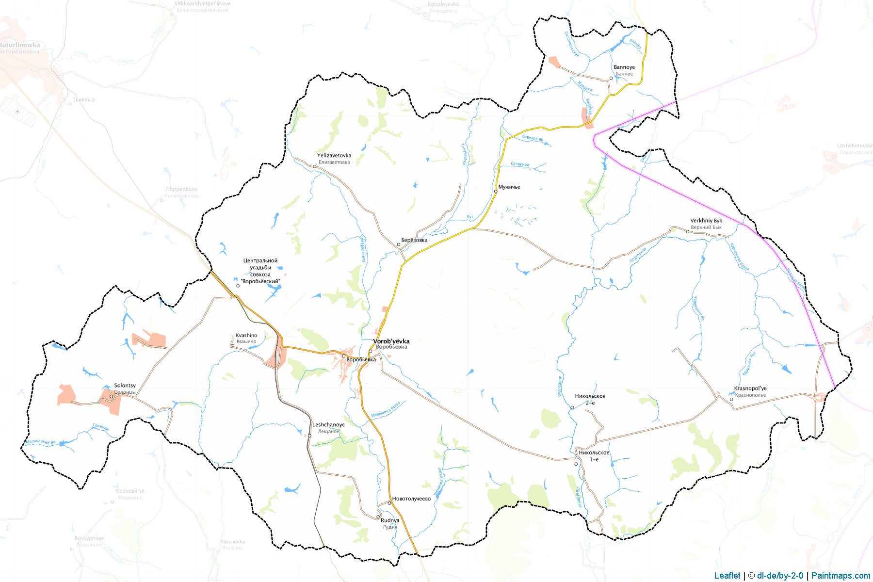 Muestras de recorte de mapas Vorob'jovskiy (Voronezh)-1