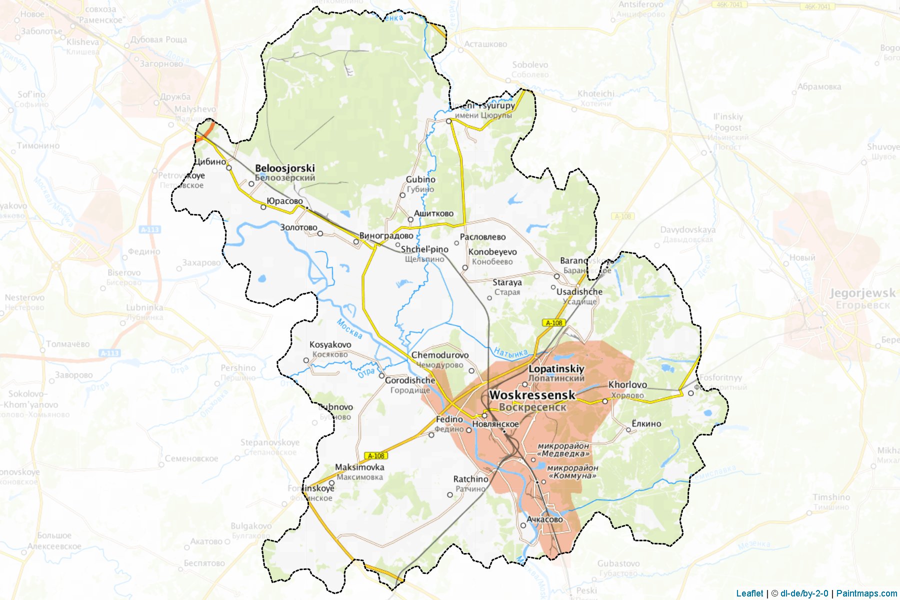 Muestras de recorte de mapas Voskresenskiy (Moscow Oblast)-1