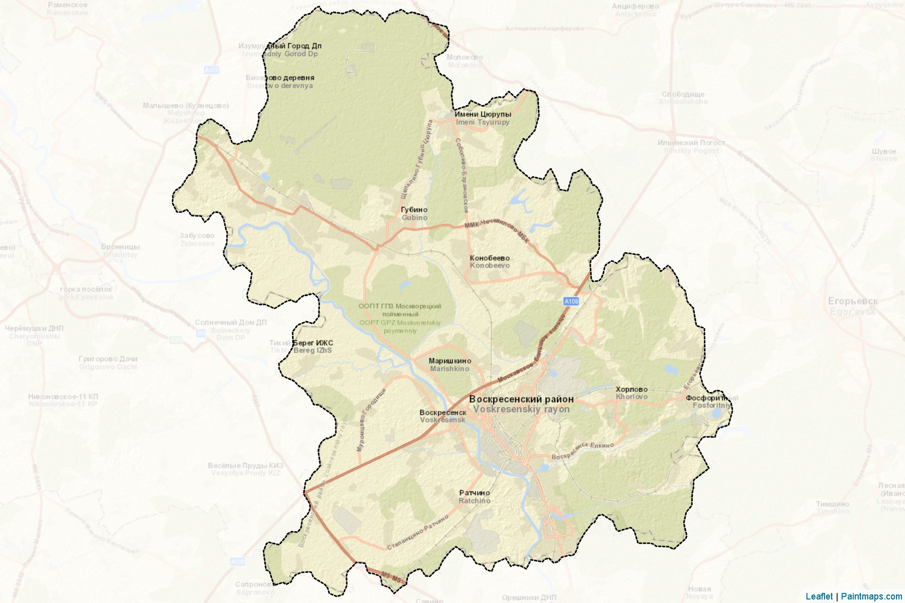 Voskresenskiy (Moscow Oblast) Map Cropping Samples-2